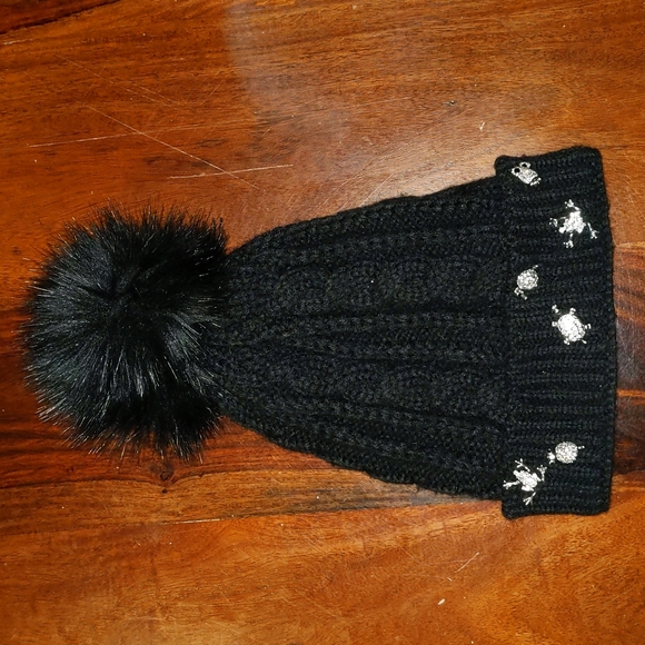 Embellished Knit Hat With Pom Pom - Picture 1 of 4